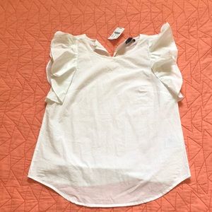 white j. crew shoulder top